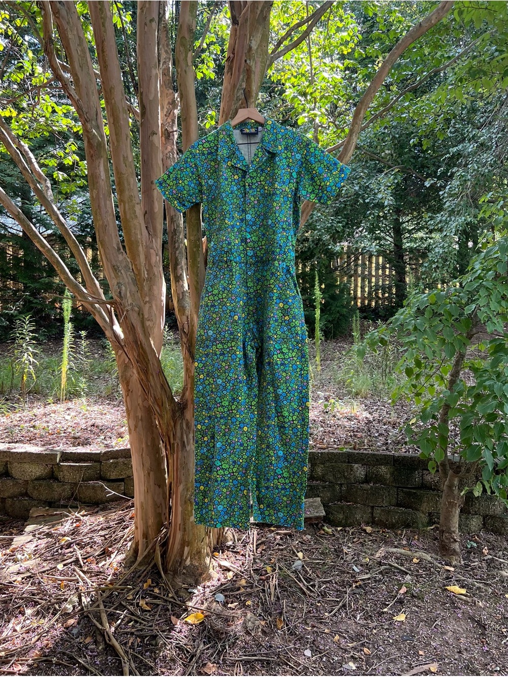 Big Bud Press Moss Blossom Short Sleeve Jumpsuit Size M - Picture 2 of 8